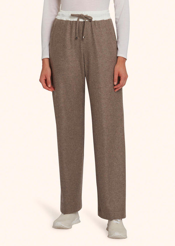 Kiton taupe trousers for woman, in cashmere 2