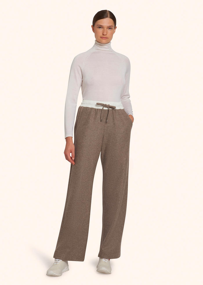 Kiton taupe trousers for woman, in cashmere 5