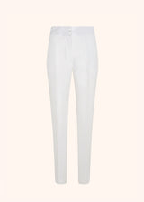 Kiton optical white trousers for woman, in cotton 1