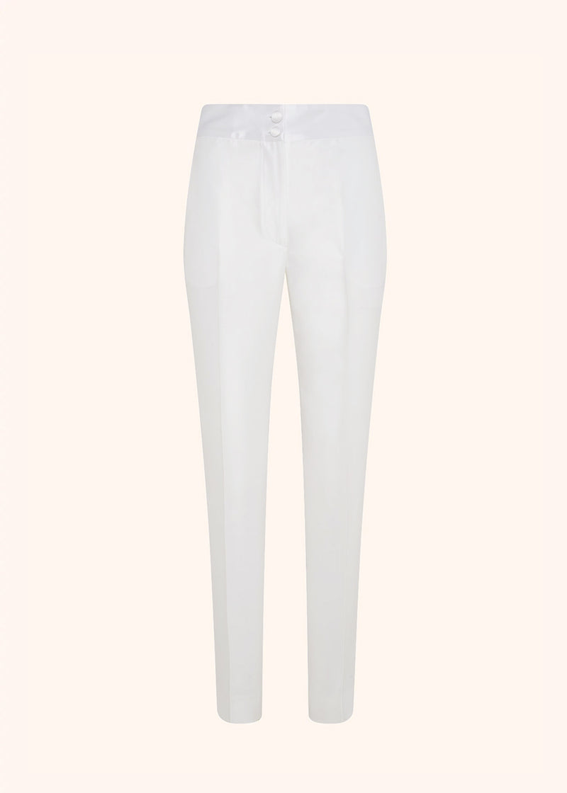 Kiton optical white trousers for woman, in cotton 1