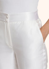 Kiton optical white trousers for woman, in cotton 4