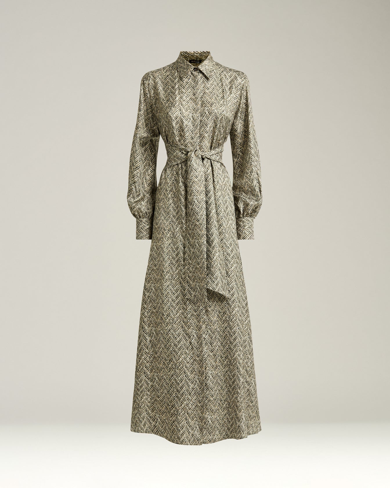 PRINTED SILK SHIRT DRESS