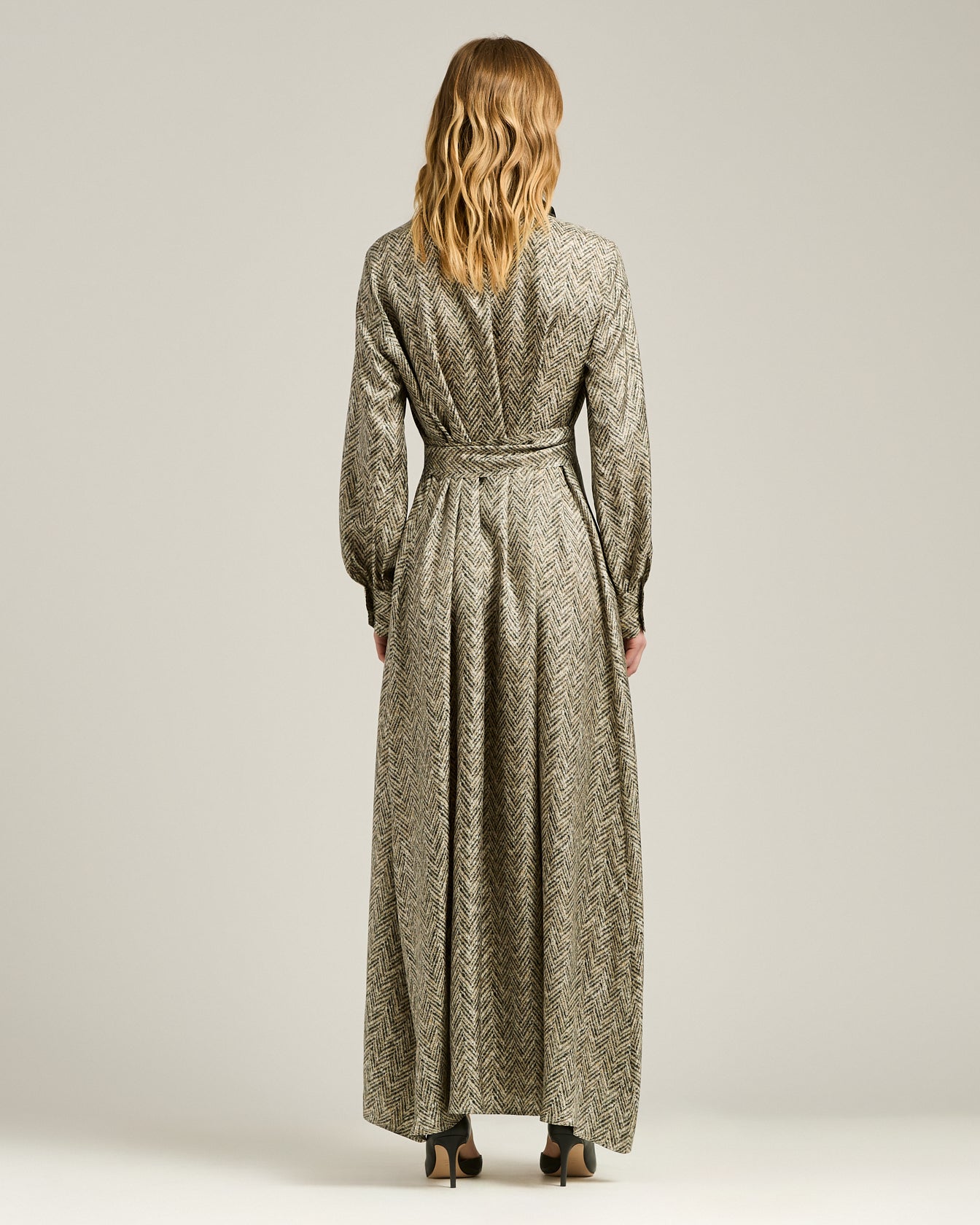 PRINTED SILK SHIRT DRESS