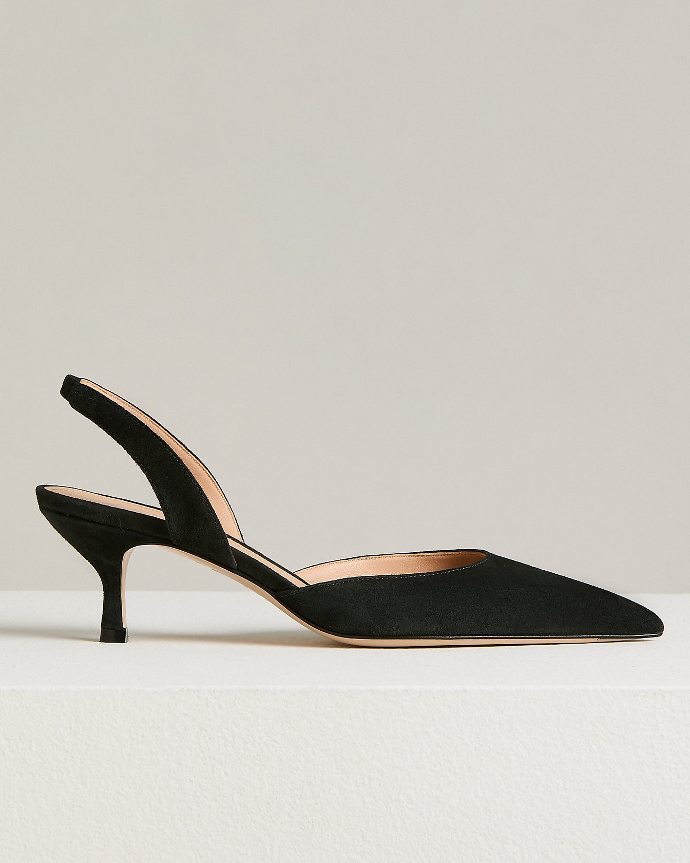 dark grey leather slingback shoes