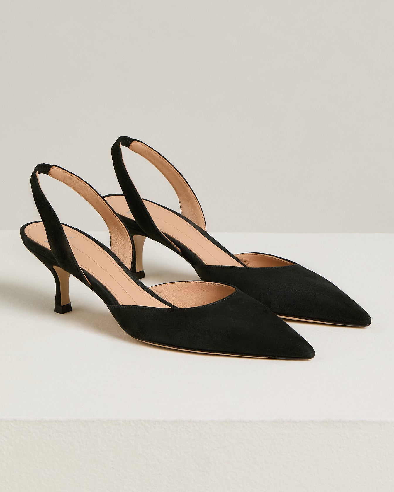 DARK GREY LEATHER SLINGBACK SHOES
