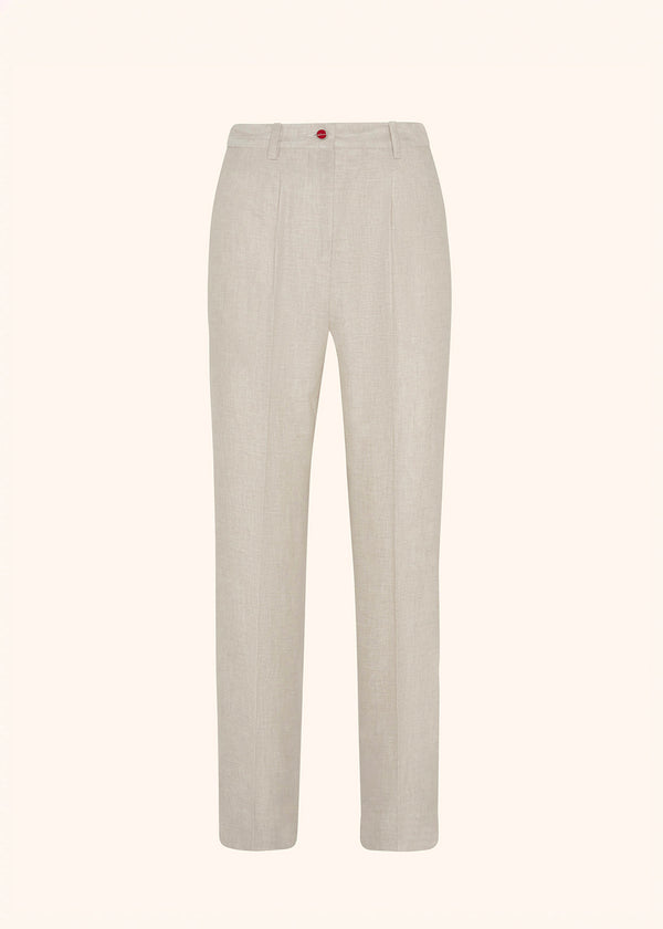 Kiton beige trousers for woman, in linen 1