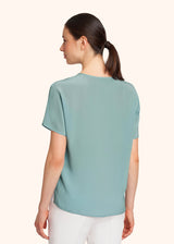 Kiton powder blue shirt for woman, in silk 3