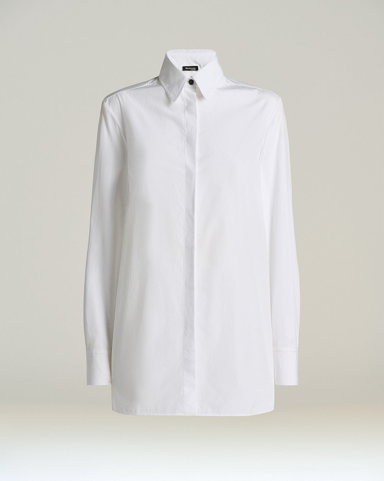 COTTON SHIRT WITH CONCEALED BUTTON PLACKET