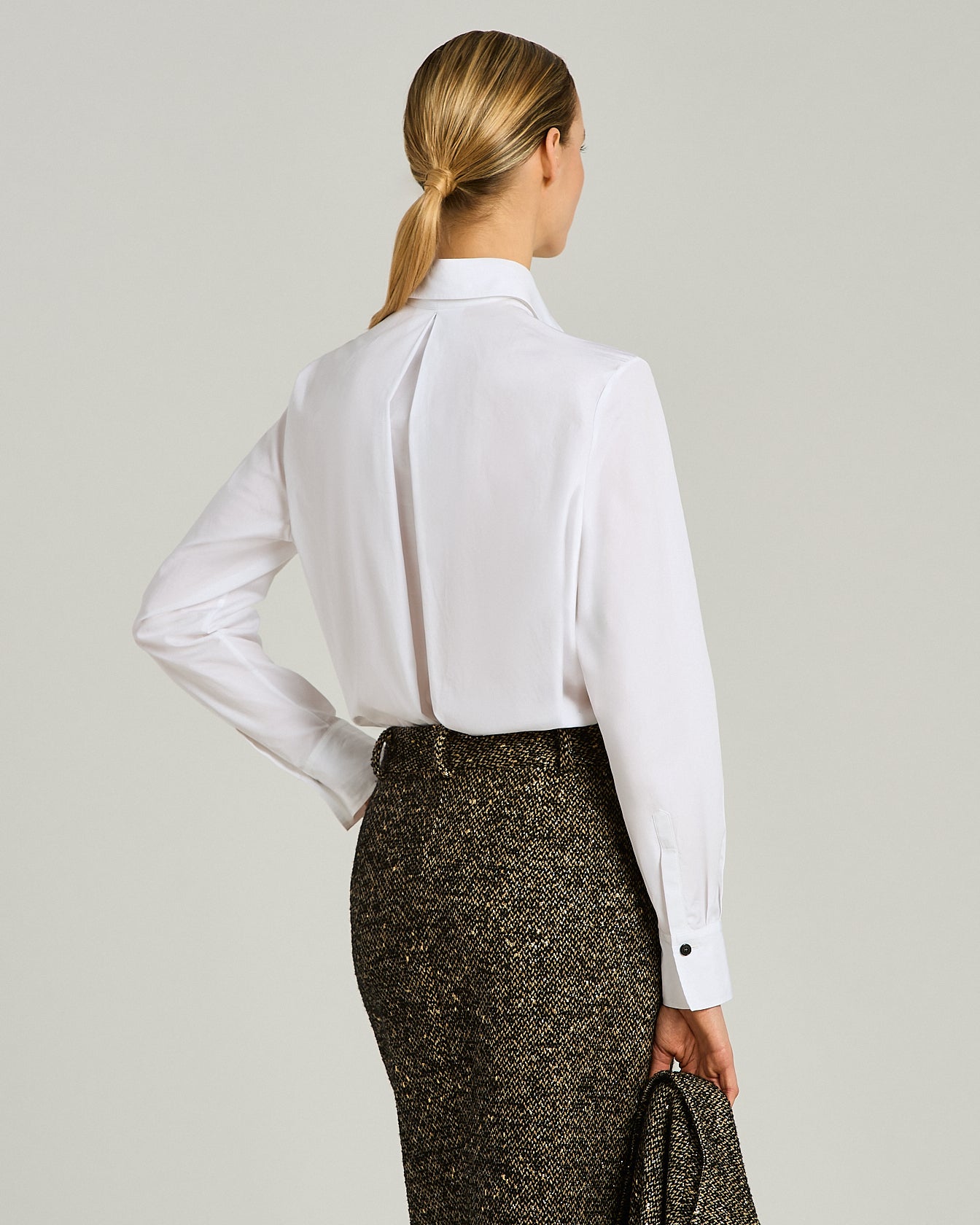 COTTON SHIRT WITH CONCEALED BUTTON PLACKET