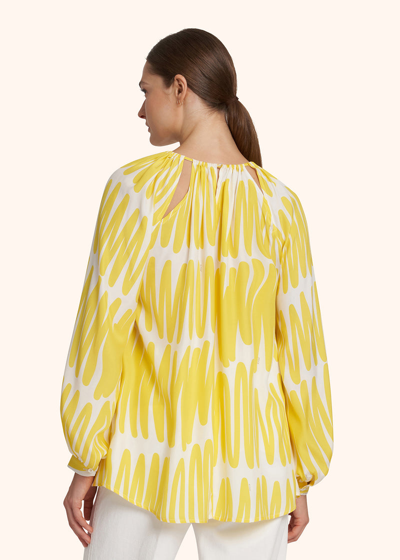 Kiton yellow shirt for woman, in silk 3