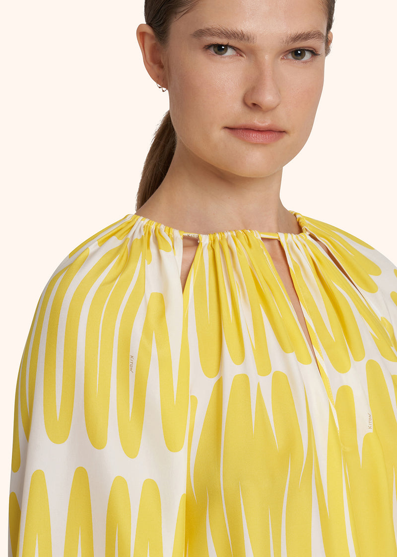 Kiton yellow shirt for woman, in silk 4