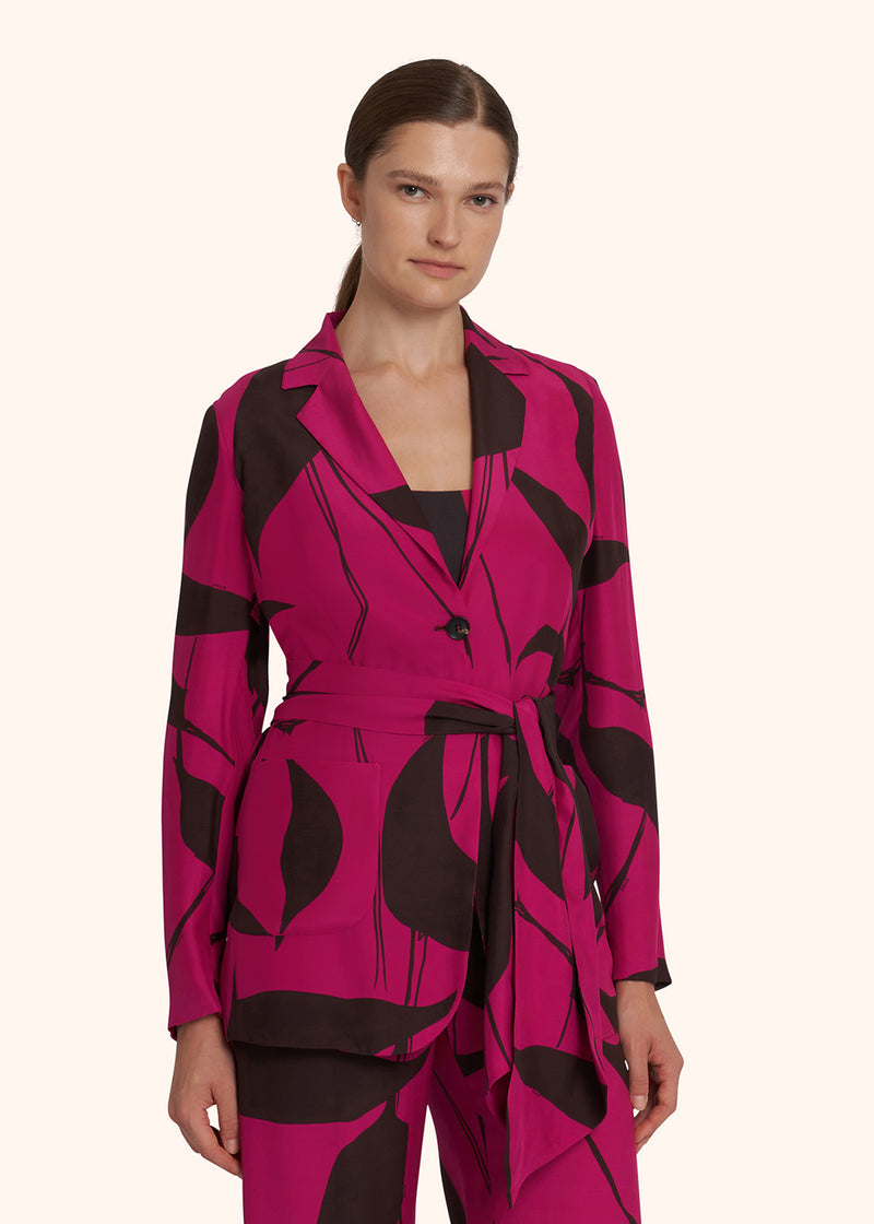Kiton fuchsia/brown jacket for woman, in silk 2