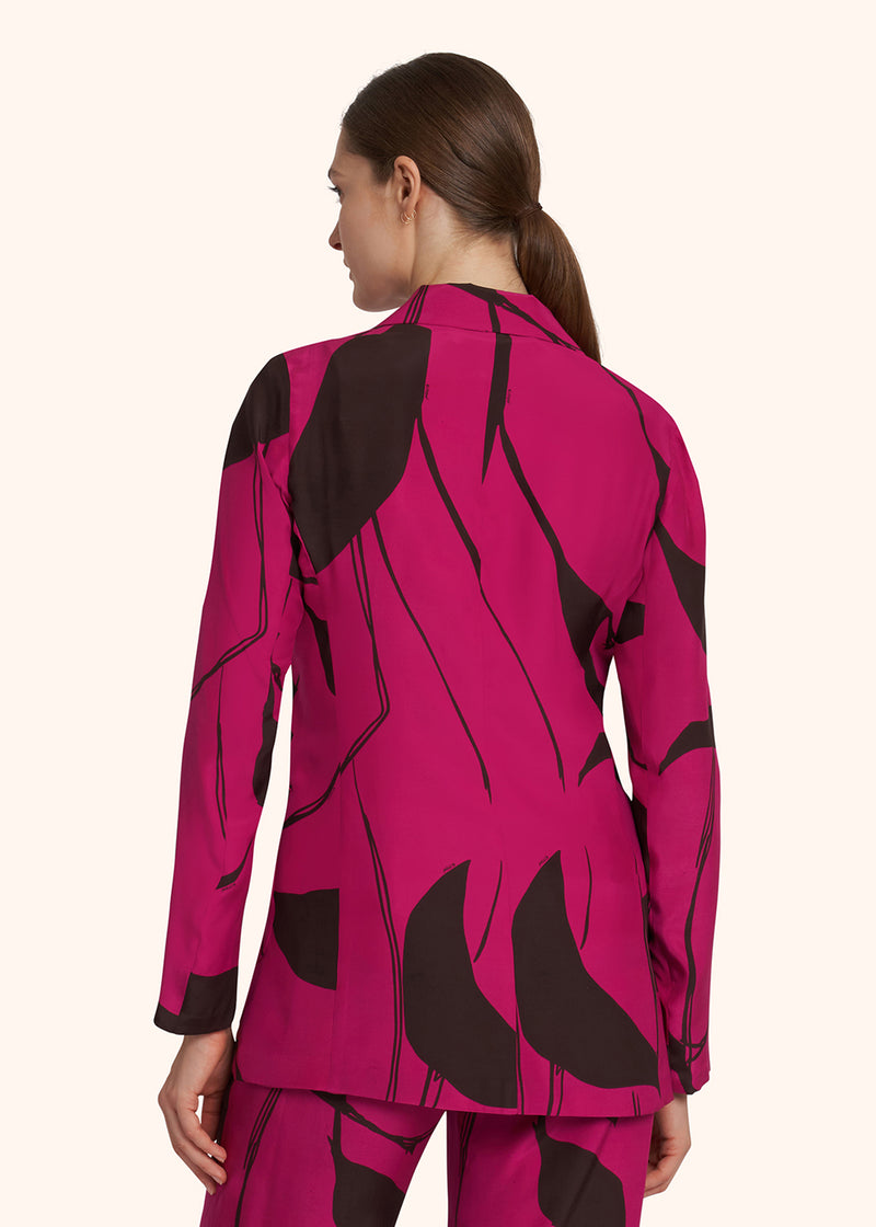 Kiton fuchsia/brown jacket for woman, in silk 3