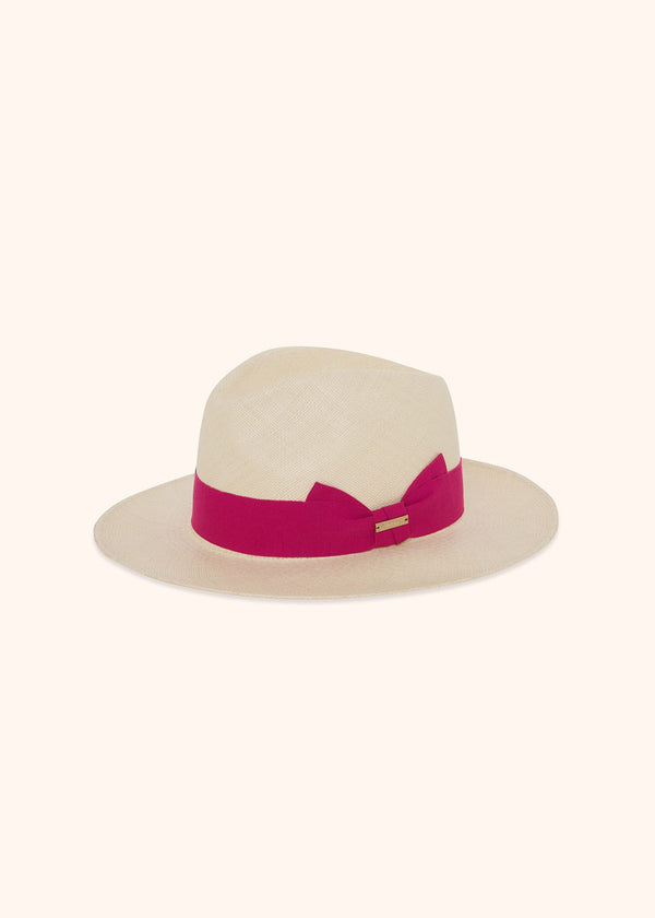 Kiton fuchsia hat for woman, in straw 1