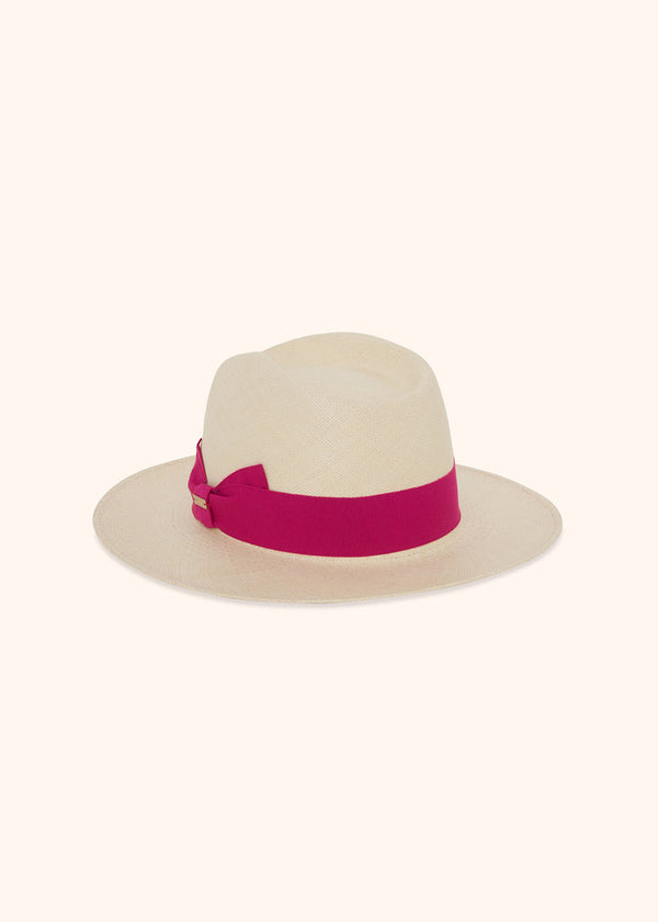 Kiton fuchsia hat for woman, in straw 2