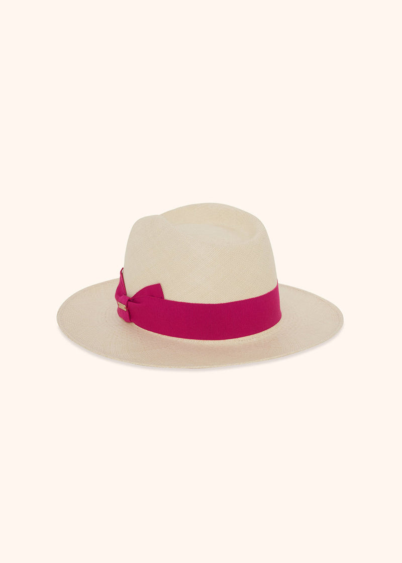 Kiton fuchsia hat for woman, in straw 2
