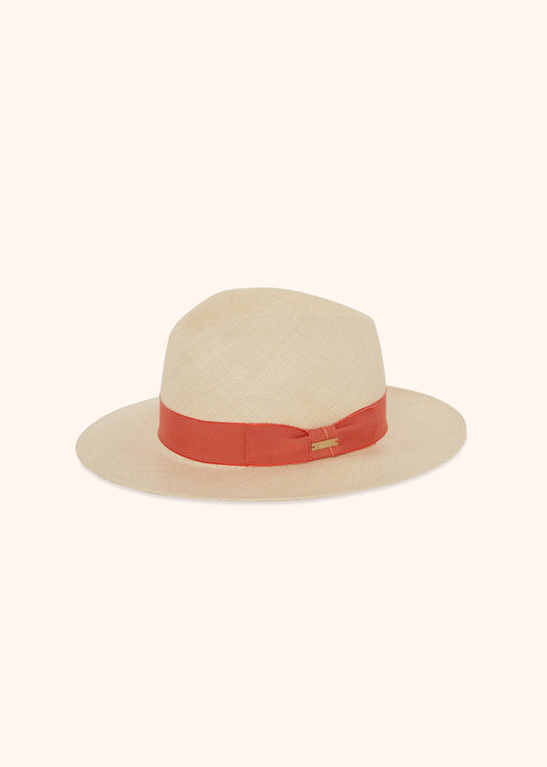 Kiton orange hat for woman, in straw 1