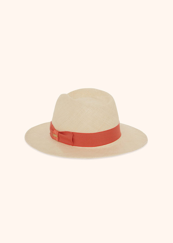 Kiton orange hat for woman, in straw 2