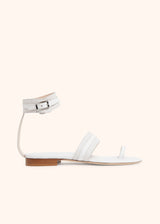 Kiton white sandal for woman, in deerskin 1