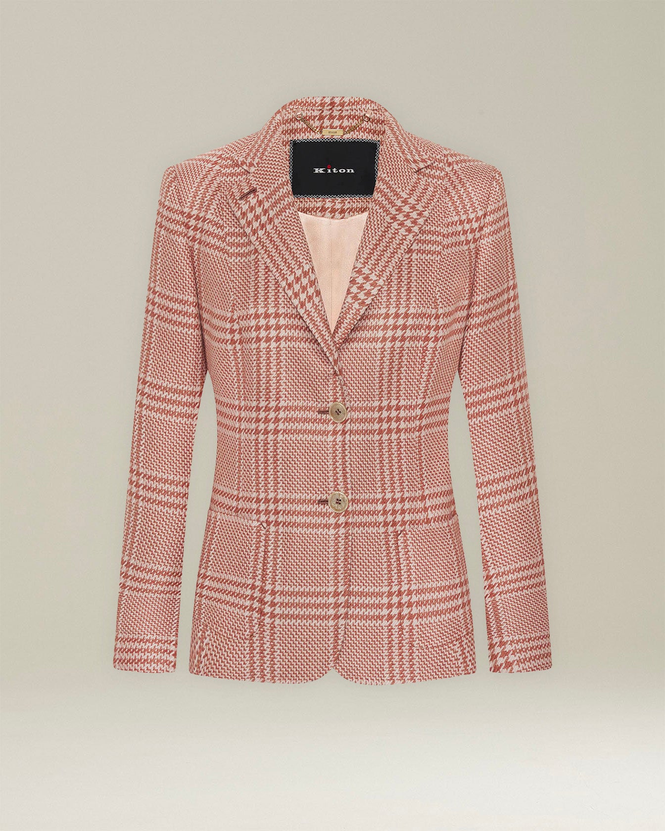 GLEN PLAID CASHMERE AND SILK BLAZER