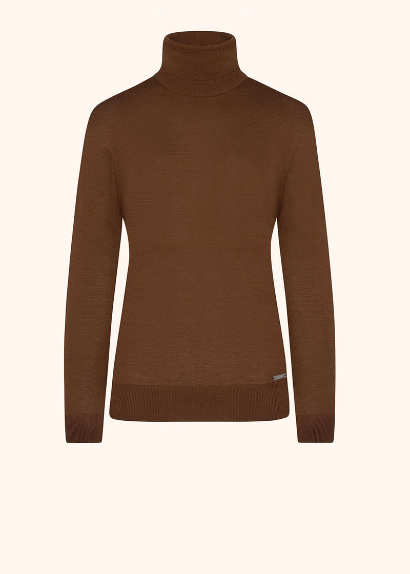 Kiton hazelnut jersey high neck for woman, in cashmere 1