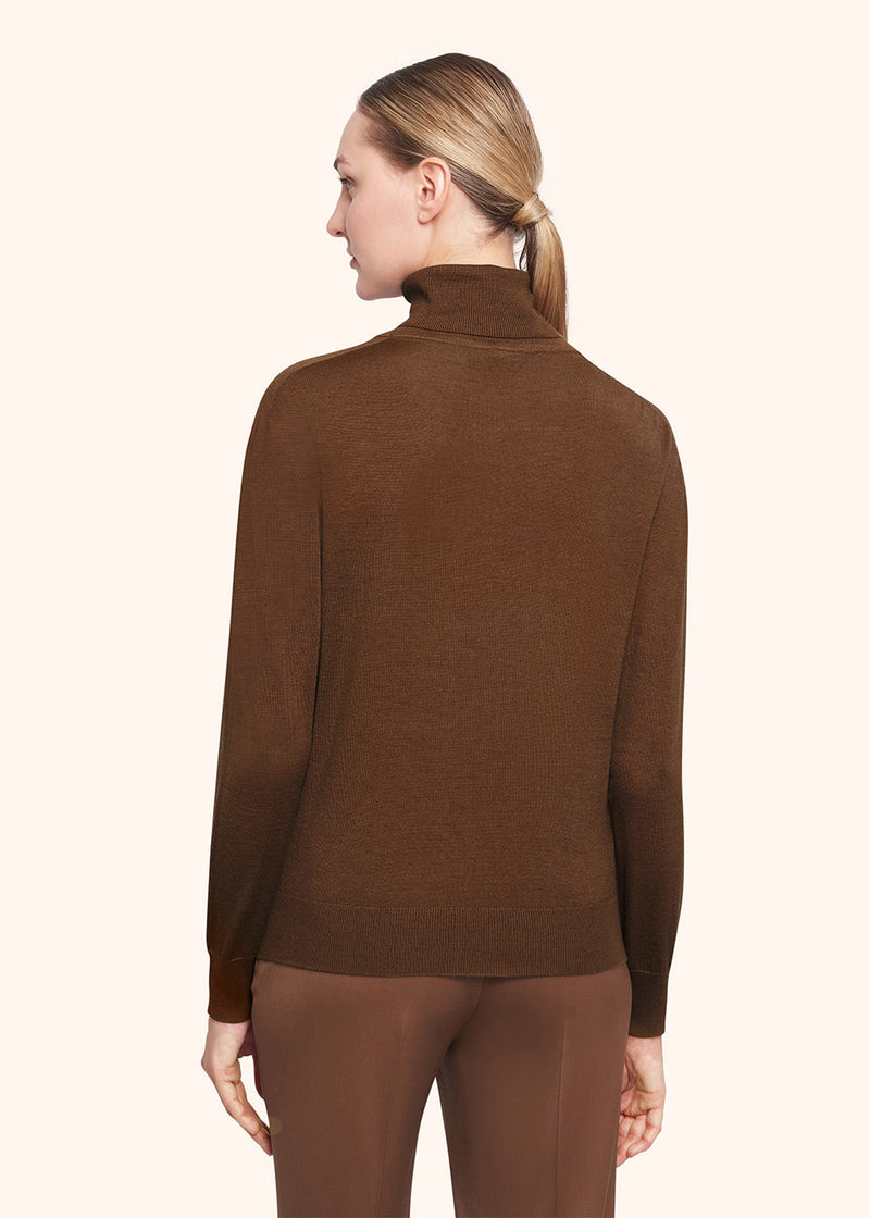 Kiton hazelnut jersey high neck for woman, in cashmere 3