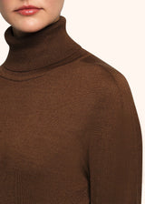Kiton hazelnut jersey high neck for woman, in cashmere 4
