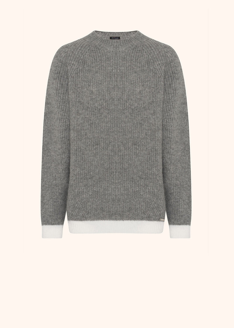 Kiton grey/white jersey turtleneck for woman, in cashmere 1