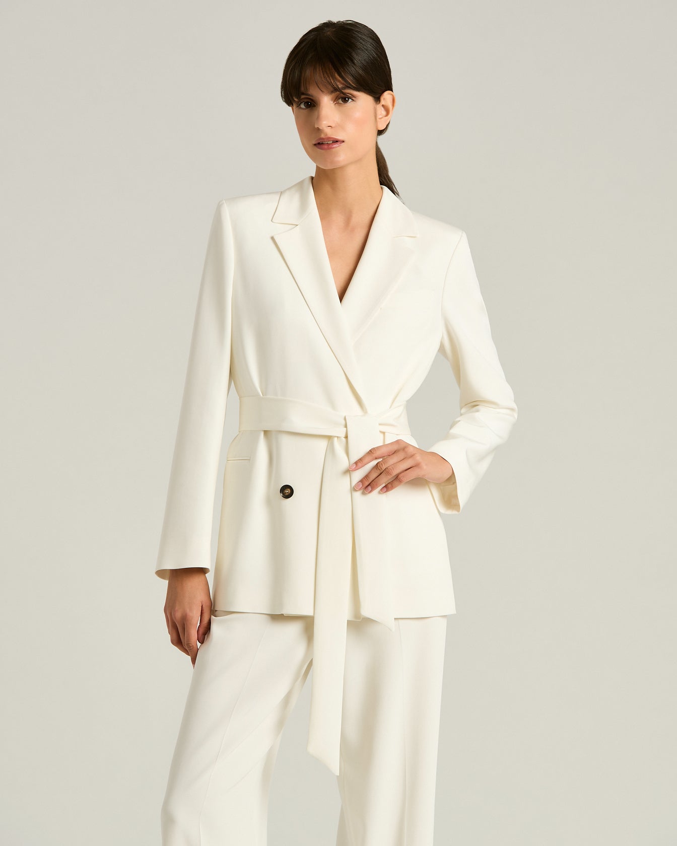 SILK SATIN DOUBLE-BREASTED JACKET