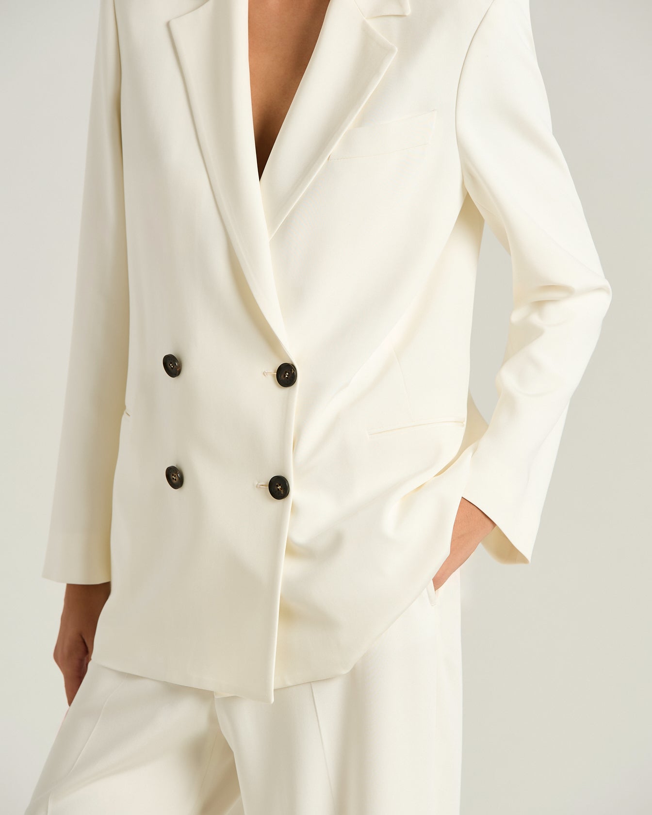 SILK SATIN DOUBLE-BREASTED JACKET