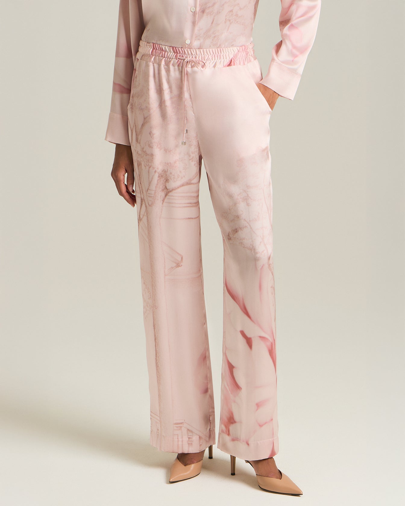 PRINTED SILK TROUSERS