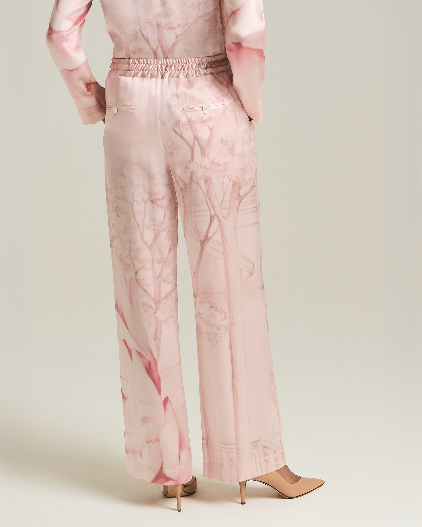 PRINTED SILK TROUSERS