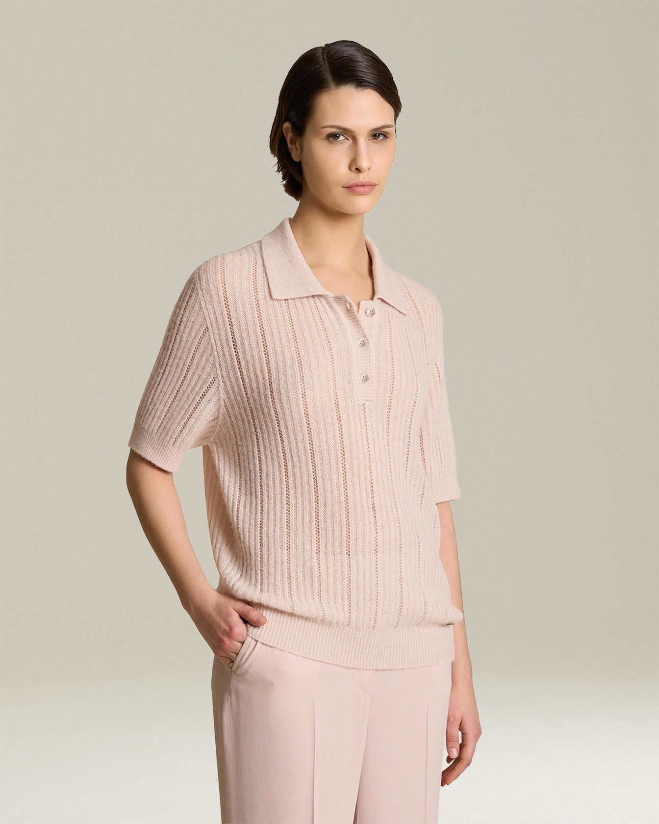 CASHMERE AND SILK PERFORATED JUMPER