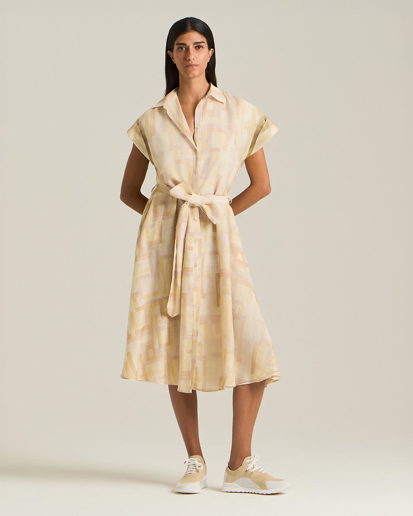 COTTON AND SILK VOILE DAY DRESS