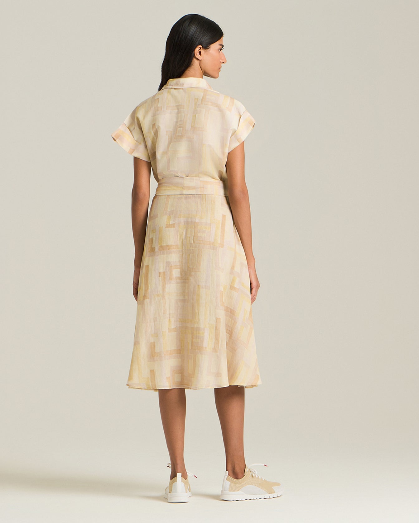 COTTON AND SILK VOILE DAY DRESS