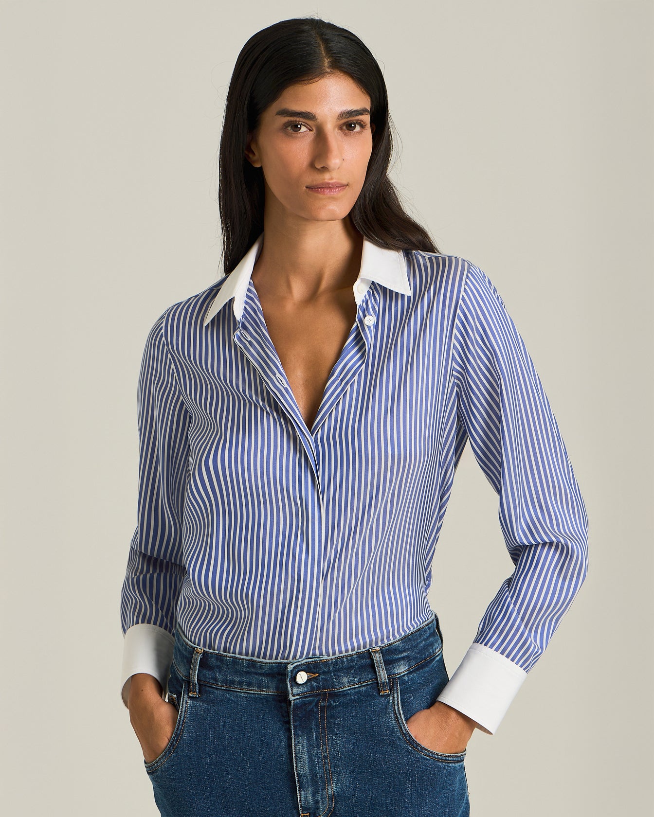 STRIPED SILK SHIRT