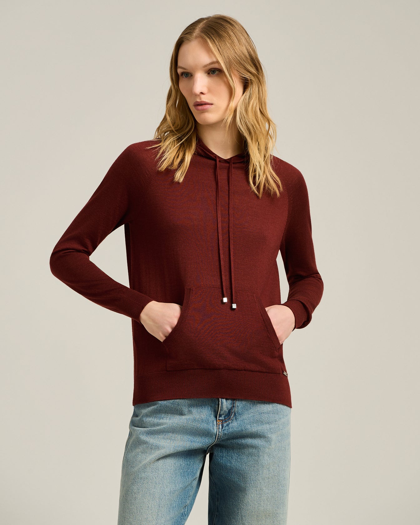CASHMERE AND SILK HOODED SWEATSHIRT