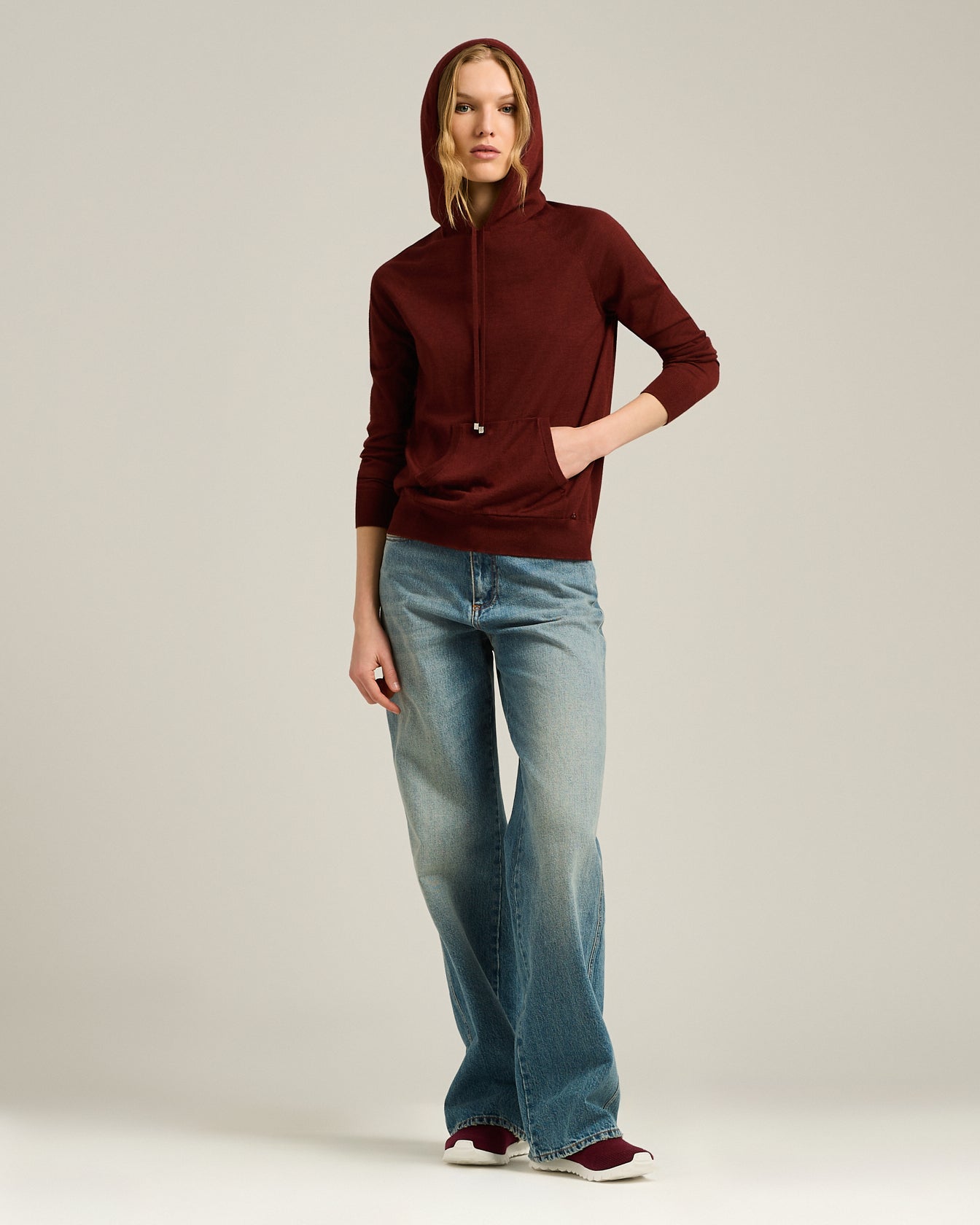 CASHMERE AND SILK HOODED SWEATSHIRT