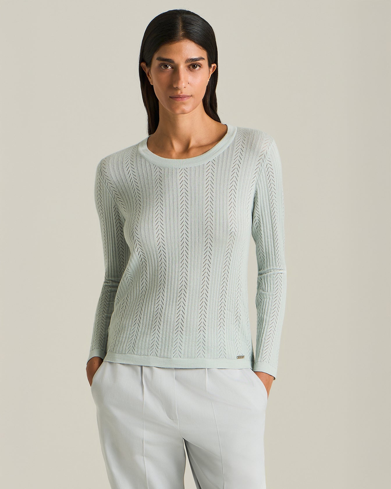 CASHMERE AND SILK OPENWORK SWEATER