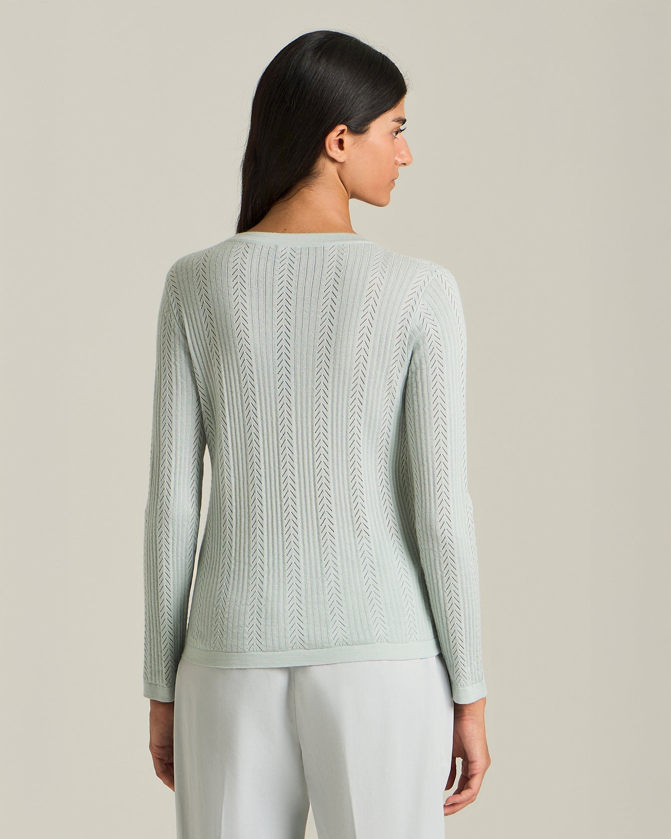 CASHMERE AND SILK OPENWORK SWEATER