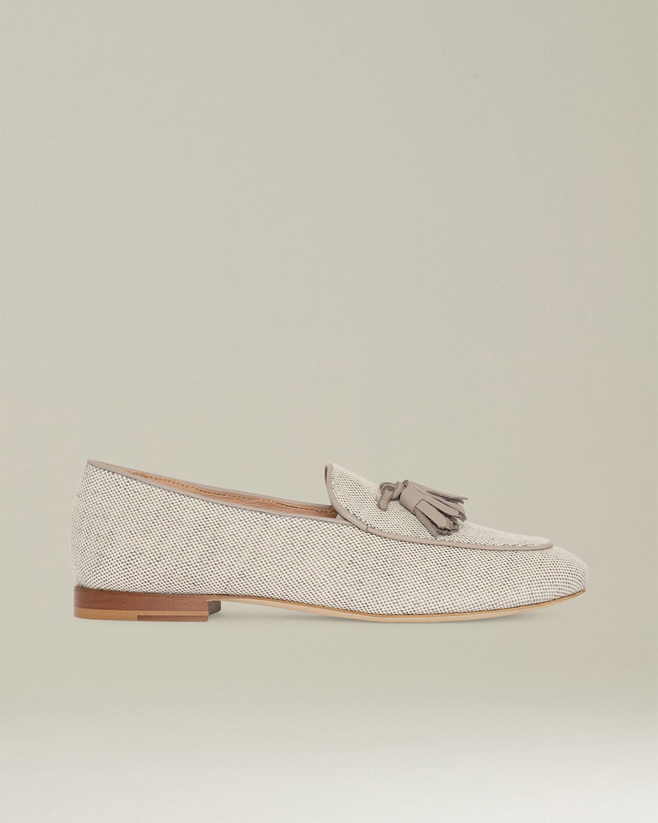 COTTON CANVAS LOAFER WITH TASSELS