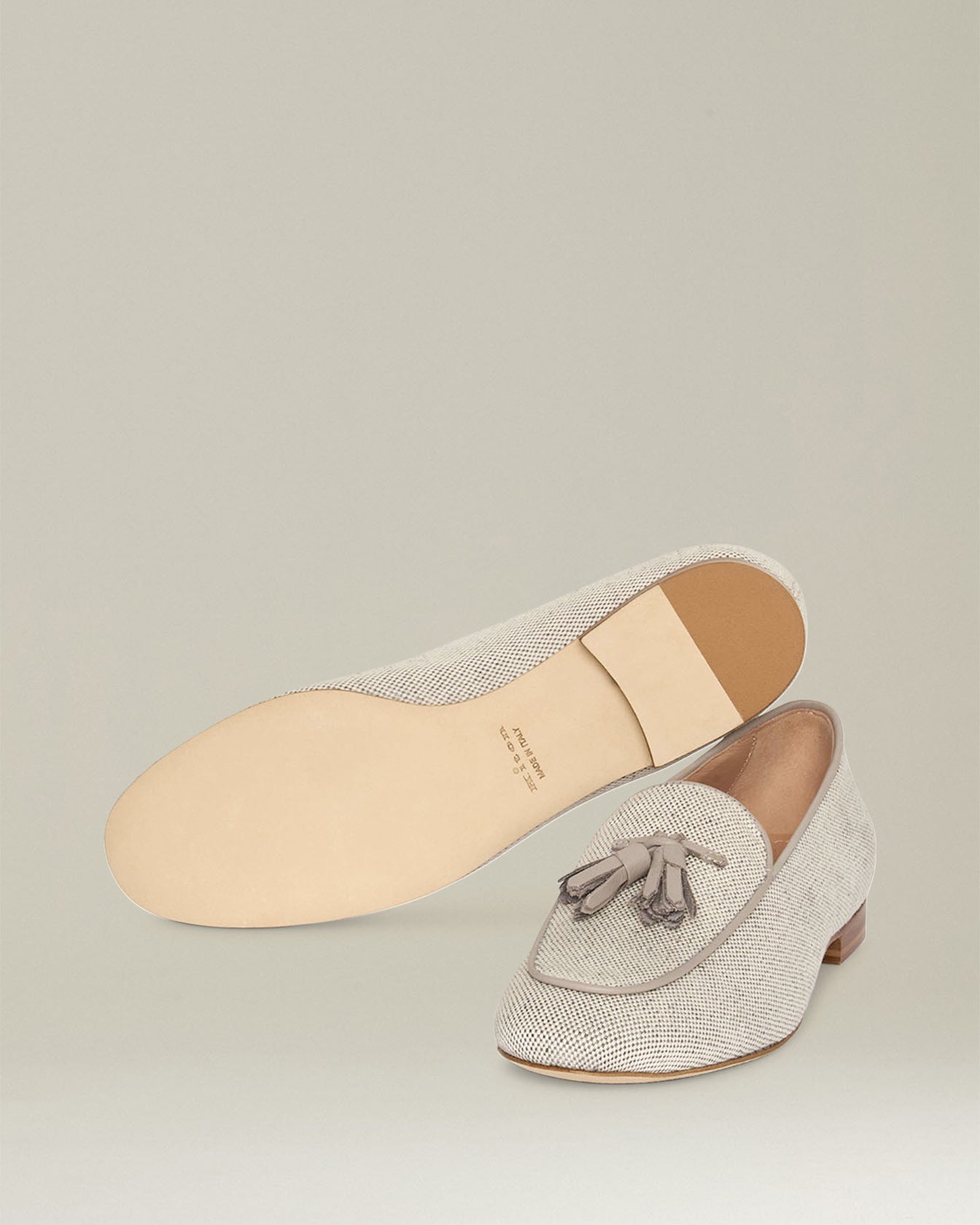 COTTON CANVAS LOAFER WITH TASSELS