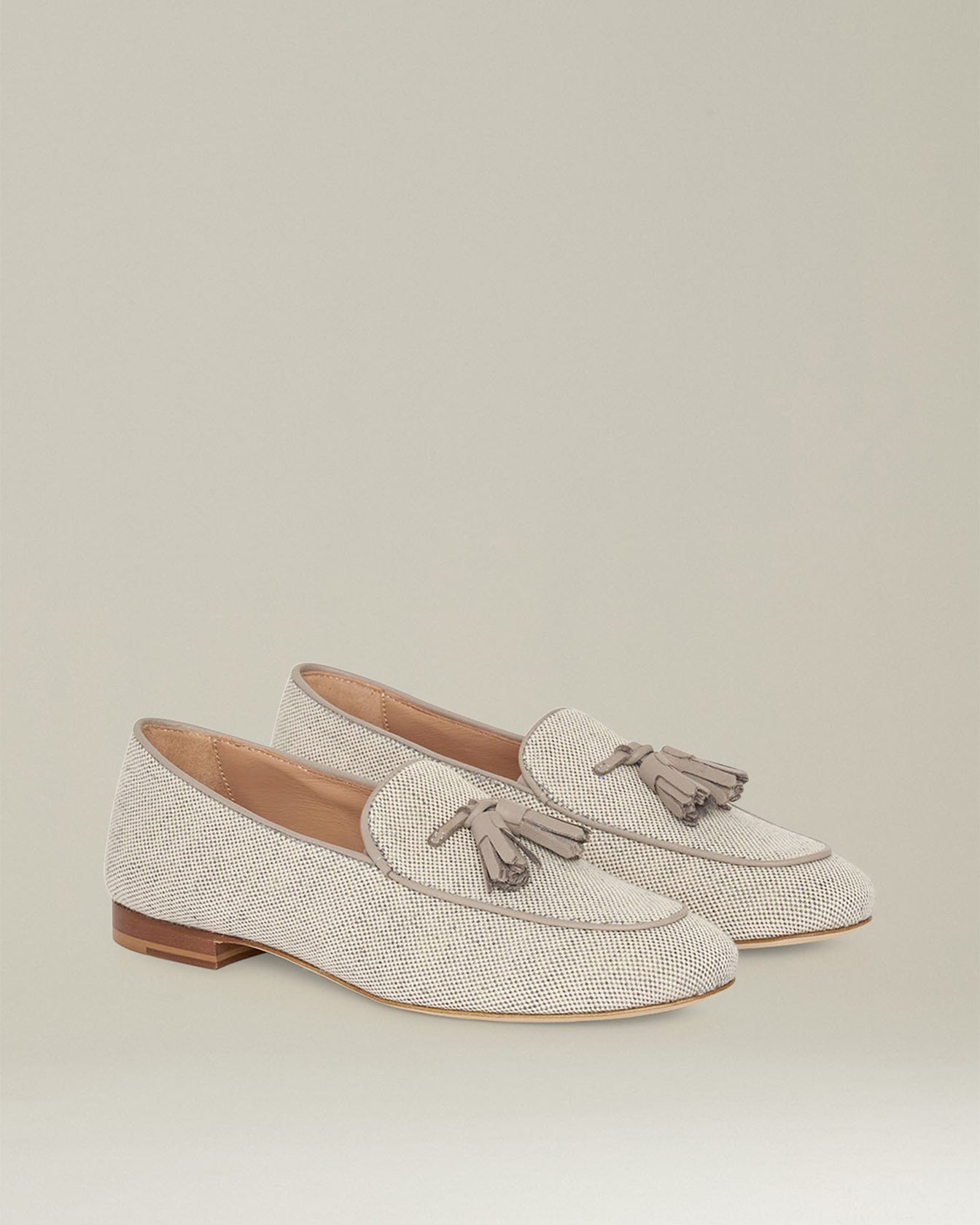 COTTON CANVAS LOAFER WITH TASSELS