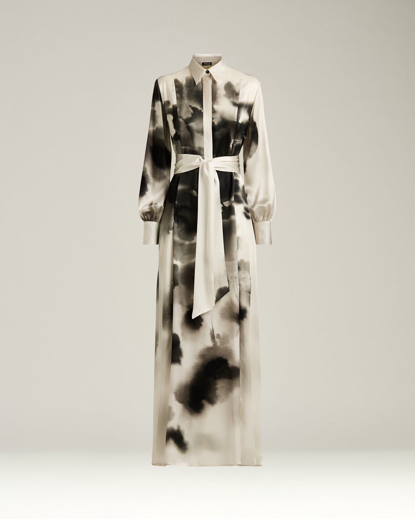 PRINTED SILK SHIRT DRESS