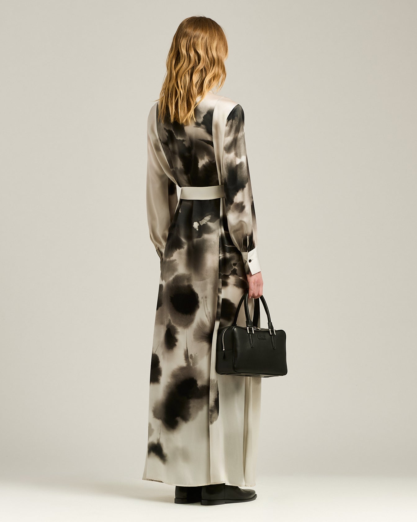 PRINTED SILK SHIRT DRESS
