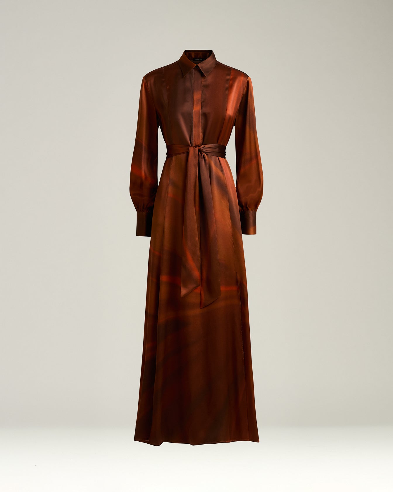 PRINTED SILK SHIRT DRESS