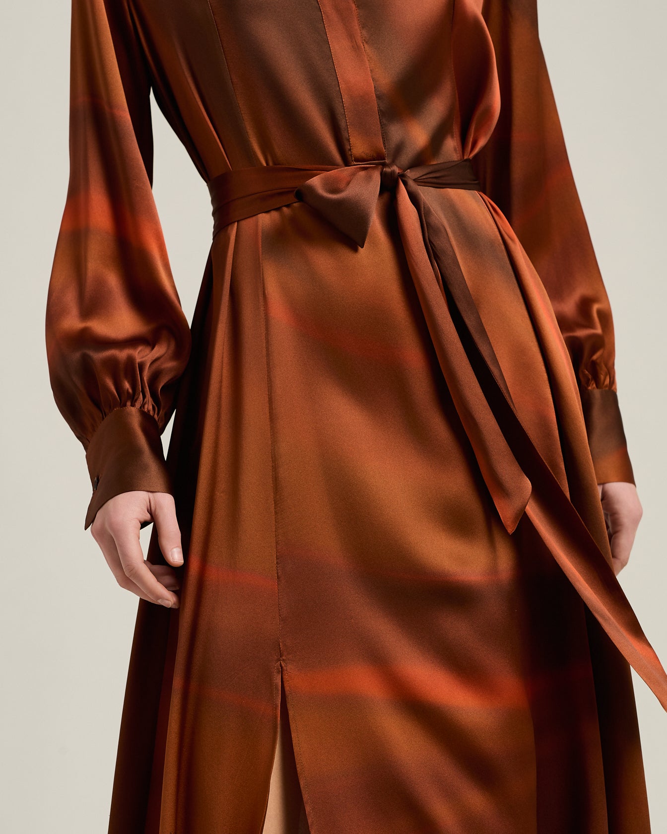 PRINTED SILK SHIRT DRESS
