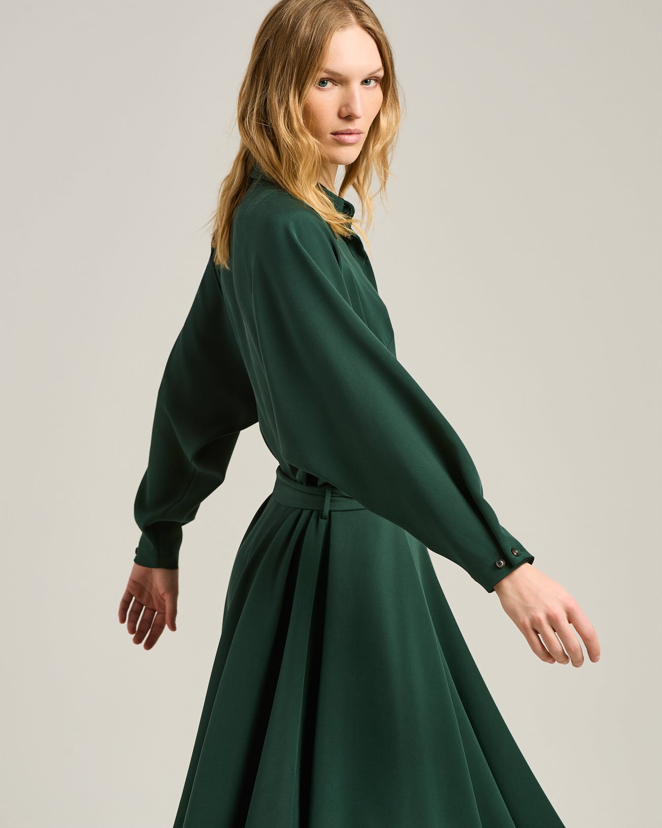 SILK SHIRT DRESS