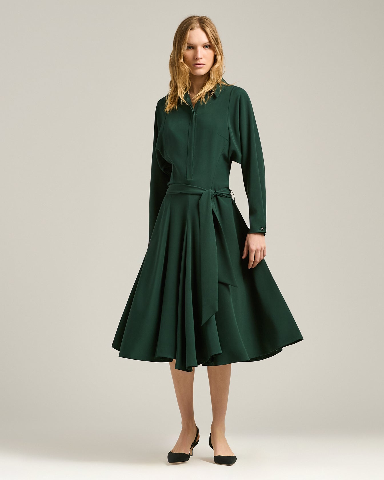 SILK SHIRT DRESS
