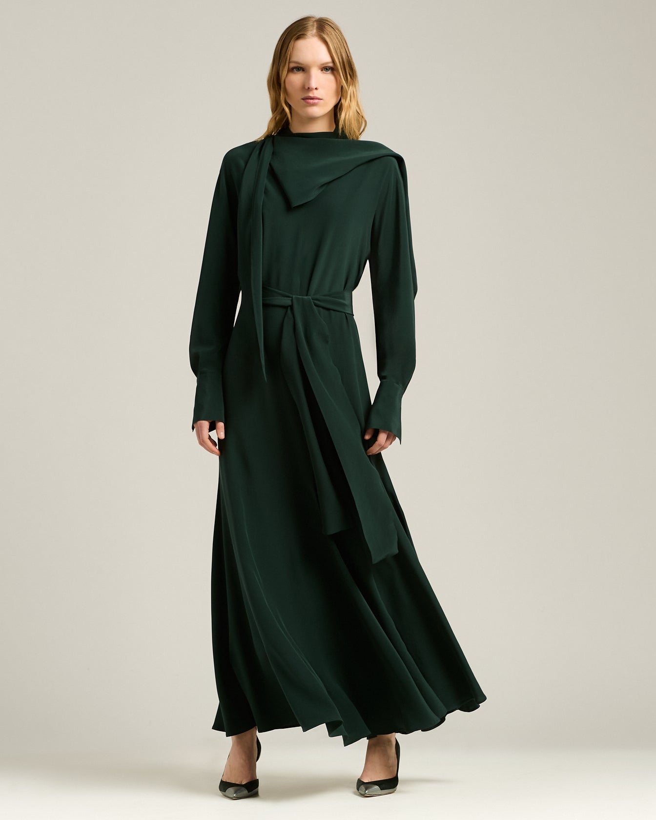 LONG SILK DRESS